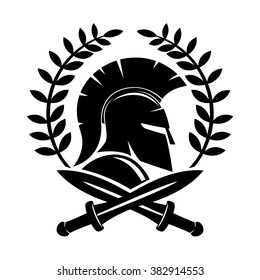 Vector sign. Spartan helmet.