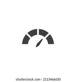 Vector sign of the Speedometer symbol is isolated on a white background. Speedometer icon color editable.