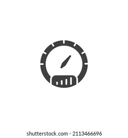 Das Vektorzeichen des Speedometer-Symbols ist einzeln auf weißem Hintergrund. Die Farbe des Geschwindigkeitsmessers kann geändert werden.