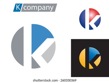 Vector sign spherical letter K
