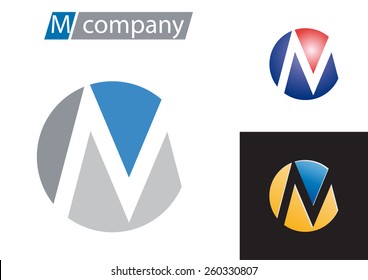 Vector sign spherical letter M
