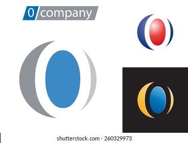 Vector sign spherical letter O