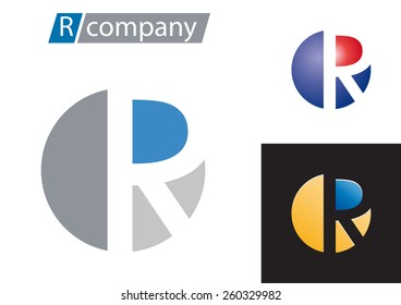 Vector sign spherical letter R