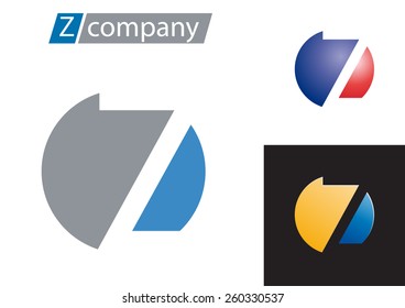 Vector sign spherical letter Z