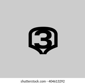 Vector sign spherical number 3
