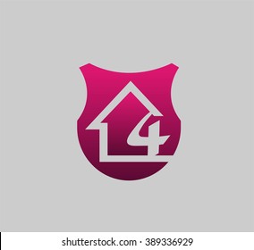 Vector sign spherical number 4
