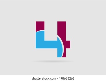 Vector sign spherical number 4
