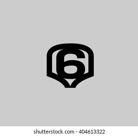 Vector sign spherical number 6

