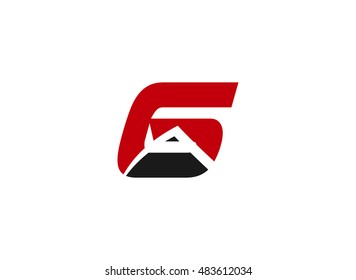 Vector sign spherical number 6 logo
