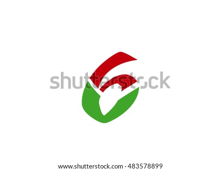 Vector sign spherical number 6 logo
