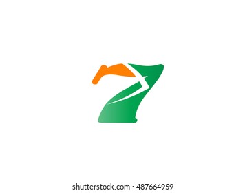 Vector sign spherical number 7
