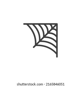 Das Vektorzeichen des Spinnennetz-Symbols ist einzeln auf weißem Hintergrund. Spider Web-Symbol Farbe editierbar.