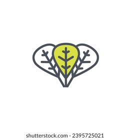 Vector sign of the spinach symbol isolated on a white background. icon color editable.