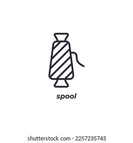Vector sign spool symbol is isolated on a white background. icon color editable.