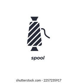 Vector sign spool symbol is isolated on a white background. icon color editable.