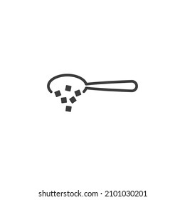 Vector sign of the Spoon with sugar symbol is isolated on a white background. Spoon with sugar icon color editable.