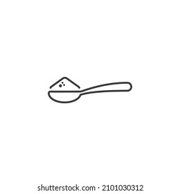 Vector sign of the Spoon with sugar symbol is isolated on a white background. Spoon with sugar icon color editable.