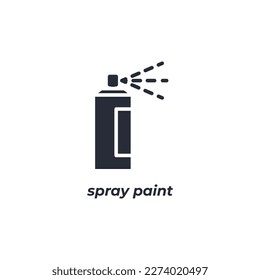 El símbolo de pintura con aerosol de signos vectoriales está aislado en un fondo blanco. color de icono modificable.
