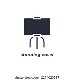 Vector sign standing easel symbol is isolated on a white background. icon color editable.