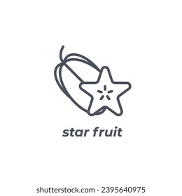Vector sign of the star fruit symbol isolated on a white background. icon color editable.