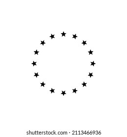Vector sign of the Stars in circle symbol is isolated on a white background. Stars in circle icon color editable.