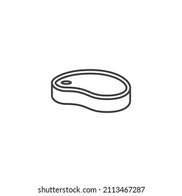 Vector sign of the steak symbol is isolated on a white background. steak icon color editable.