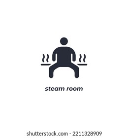 Vector sign steam room symbol is isolated on a white background. icon color editable.