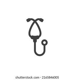Vector sign of the Stethoscope symbol is isolated on a white background. Stethoscope icon color editable.