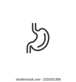 Vector sign of the stomach symbol is isolated on a white background. stomach icon color editable.