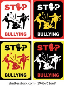 VECTOR SIGN stop bullying. Stop bullying at school