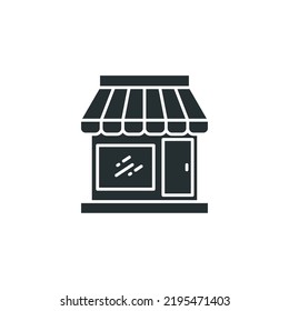 Vector sign of Store symbol is isolated on a white background. Store icon color editable.