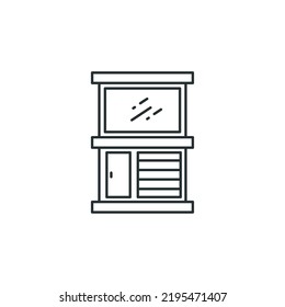 El símbolo vector del símbolo Store se aísla en un fondo blanco. Almacenar color de icono modificable.