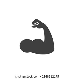 Vector sign of the Strong hand symbol is isolated on a white background. Strong hand icon color editable.