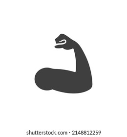 El símbolo vectorial de la mano fuerte se aísla sobre un fondo blanco. Color del icono de mano fuerte editable.