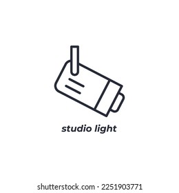 Vector sign studio light symbol is isolated on a white background. icon color editable.