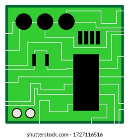 Vector sign with a stylized image of the motherboard