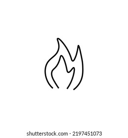 Vector sign suitable for web sites, apps, articles, stores etc. Simple monochrome illustration and editable stroke. Line icon of fire 