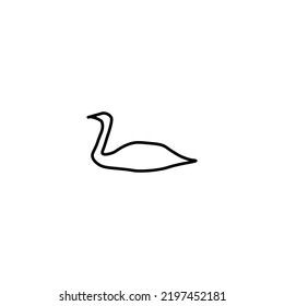 Vector sign suitable for web sites, apps, articles, stores etc. Simple monochrome illustration and editable stroke. Line icon of swan