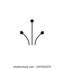 Vector sign suitable for web sites, apps, articles, stores etc. Simple monochrome illustration and editable stroke. Line icon of firework