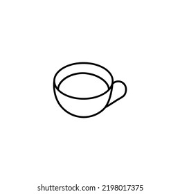 Signo vectorial adecuado para sitios web, aplicaciones, artículos, tiendas, etc. Ilustración monocroma simple y trazo editable. Icono de línea de taza con té o café 