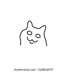 Vector sign suitable for web sites, apps, articles, stores etc. Simple monochrome illustration and editable stroke. Line icon of silhouette of cat muzzle 