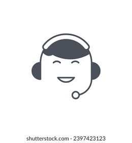 Vector sign of the support symbol isolated on a white background. icon color editable.