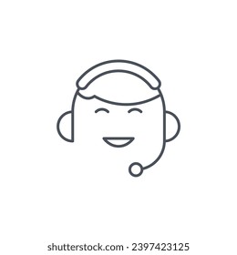 Vector sign of the support symbol isolated on a white background. icon color editable.