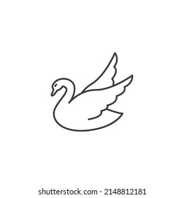 Vector sign of the swan symbol is isolated on a white background. swan icon color editable.