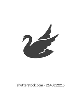 Vector sign of the swan symbol is isolated on a white background. swan icon color editable.