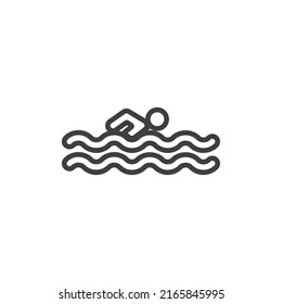 Vector sign of the Swimming Pool symbol is isolated on a white background. Swimming Pool icon color editable.