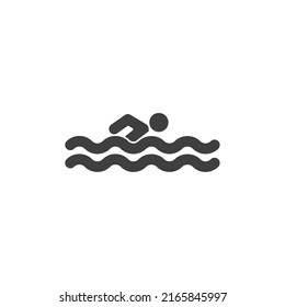Vector sign of the Swimming Pool symbol is isolated on a white background. Swimming Pool icon color editable.