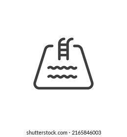 El símbolo vectorial de la piscina está aislado en un fondo blanco. Color del icono de la piscina editable.