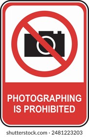 vector sign symbol no photography allowed