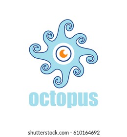 Vector sign symbol octopus. Isolated on white background.